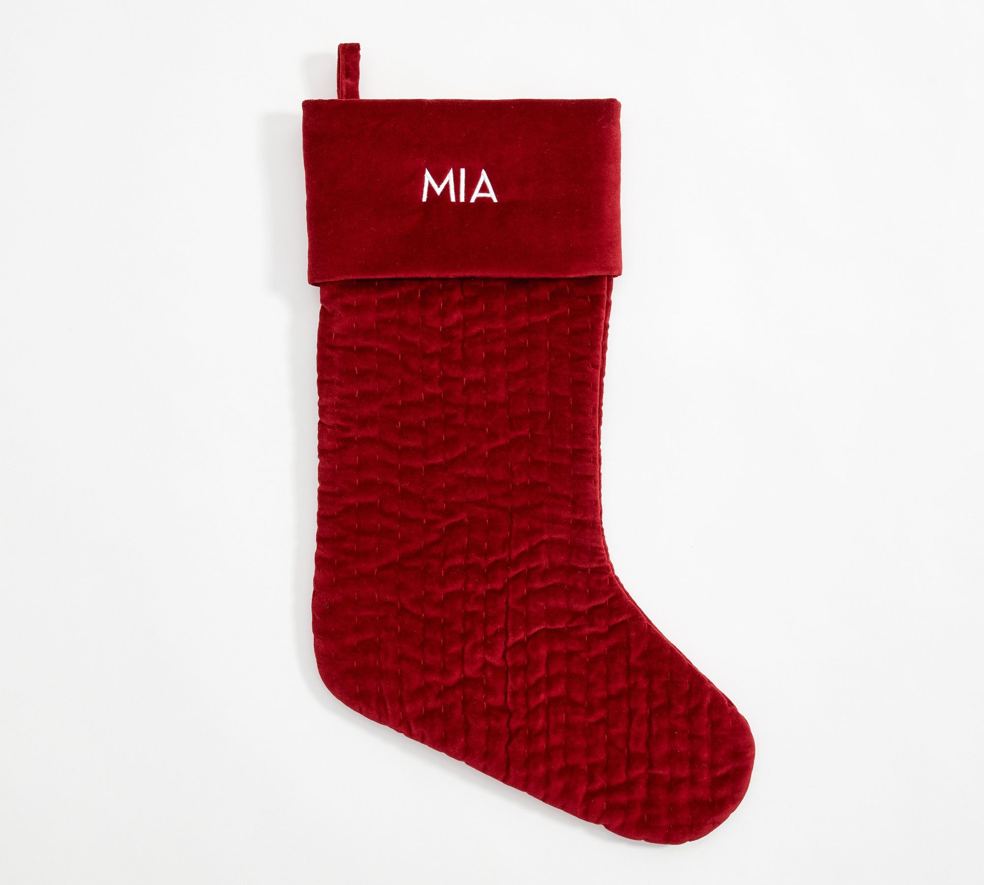 Channel Quilted Velvet Stockings | Pottery Barn (US)