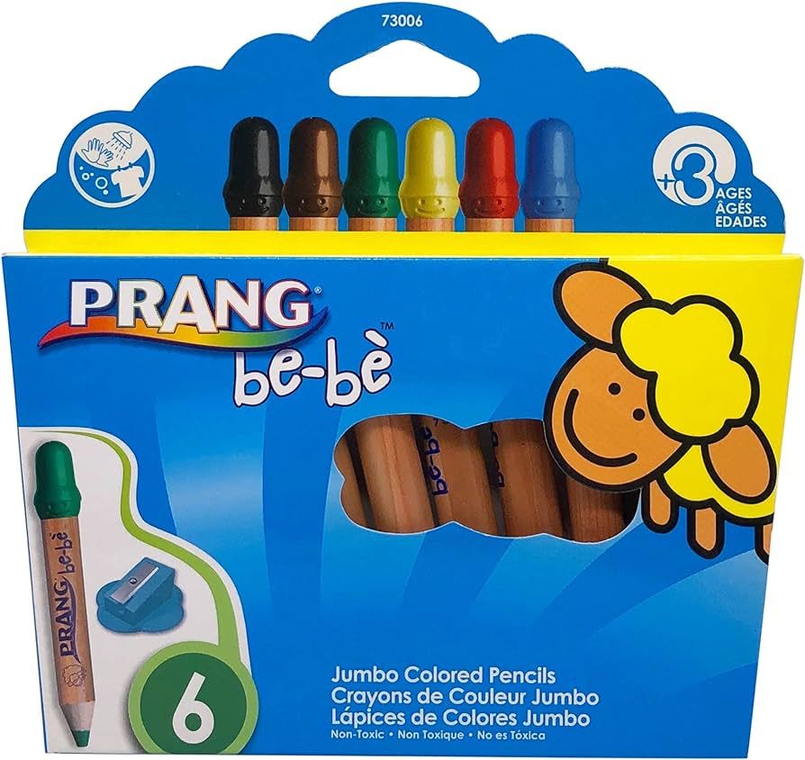 PRANG be-be Jumbo Colored Pencils for Small Children, Washable, Includes Sharpener, Assorted Colo... | Amazon (US)