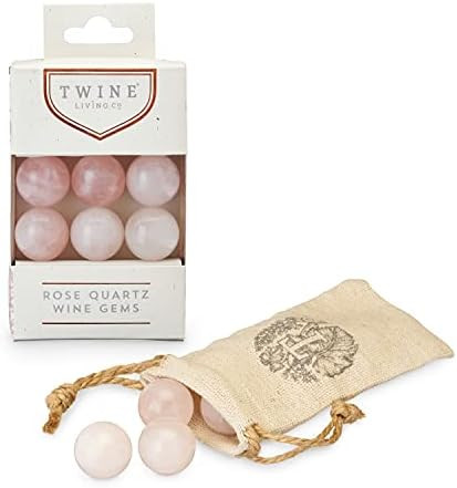 Twine Rose Quartz Wine Gems, Pink Drink Chillers, Real Polished Rose Quartz Stone Spheres, Whiskey S | Amazon (US)