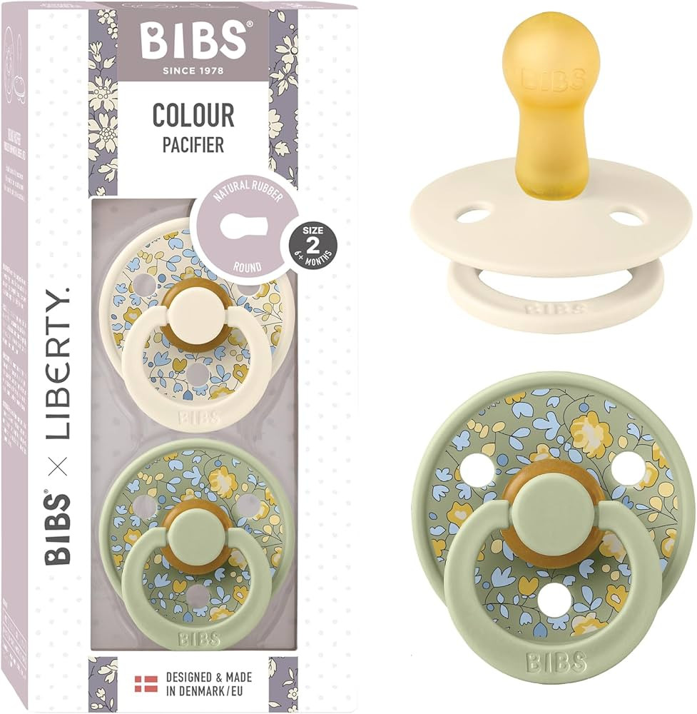 BIBS Liberty Pacifier | 2 Colour Natural Rubber Latex Soothers | BPA Free Dummy Pacifier | Round ... | Amazon (US)