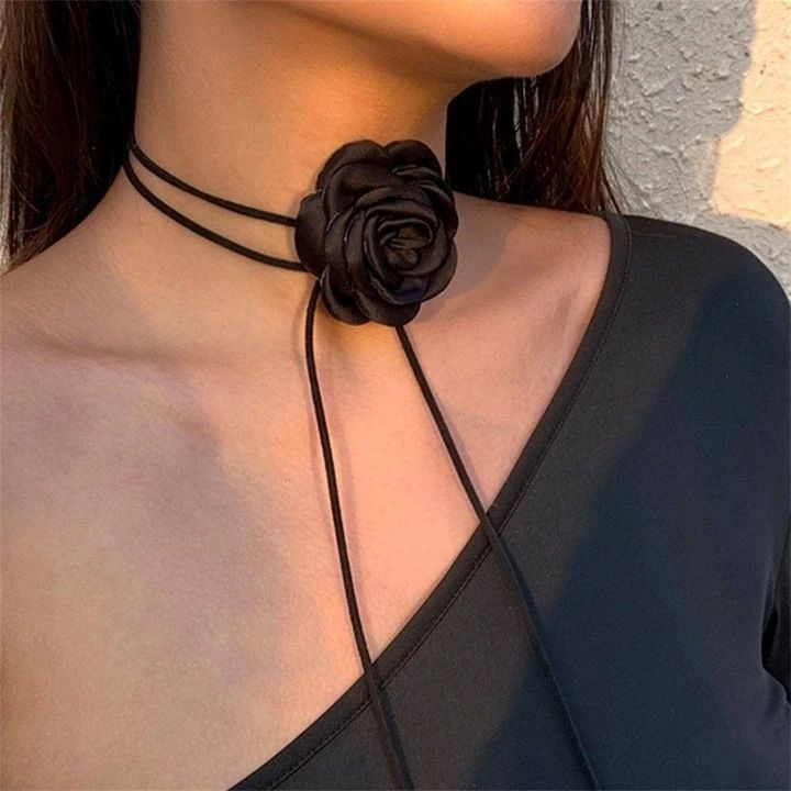 Elegant Big Rose Flower Choker Necklace For Women Romantic Party Wedding Necklace Fashion Jewelry | SHEIN