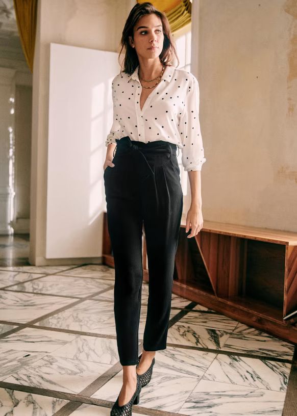 Austin Trousers - Black - Acetate - Sézane | Sezane Paris