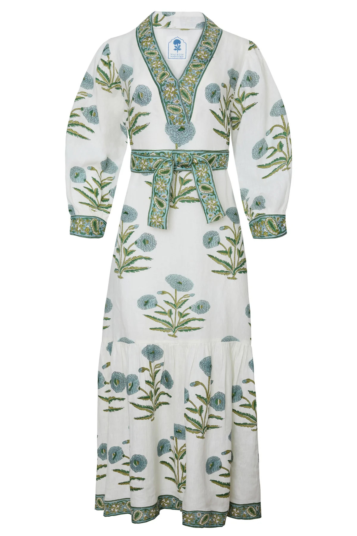 Capri Maxi Dress in Blue Flower | Over The Moon