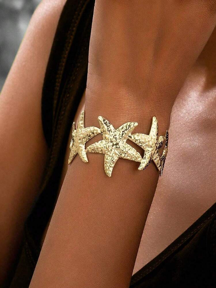 1pc Fashionable Minimalist Metal Starfish Shaped Bracelet, Suitable For Women | SHEIN