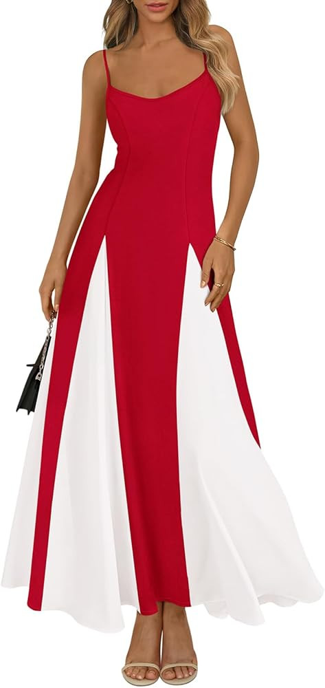 PRETTYGARDEN Spaghetti Strap Backless Spring Dresses for Women 2026 Flowy Maxi Dresses Sleeveless... | Amazon (US)