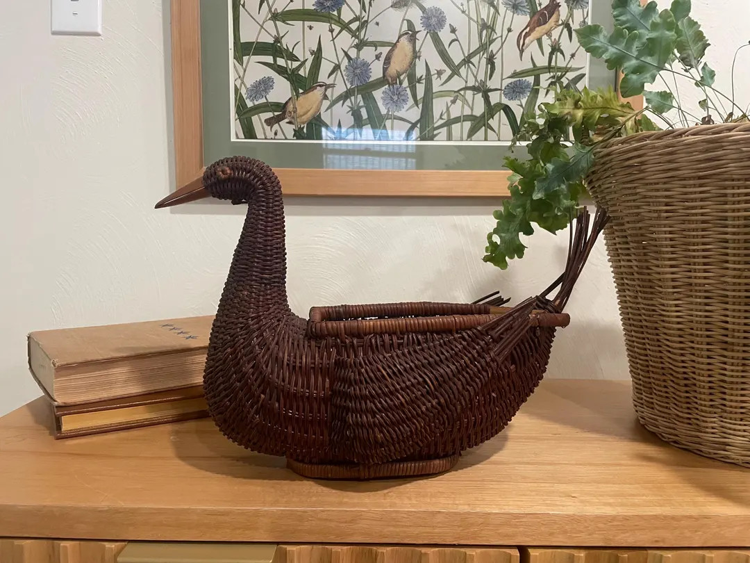 Vintage Duck Woven Basket or Planter Pot | Etsy (US)