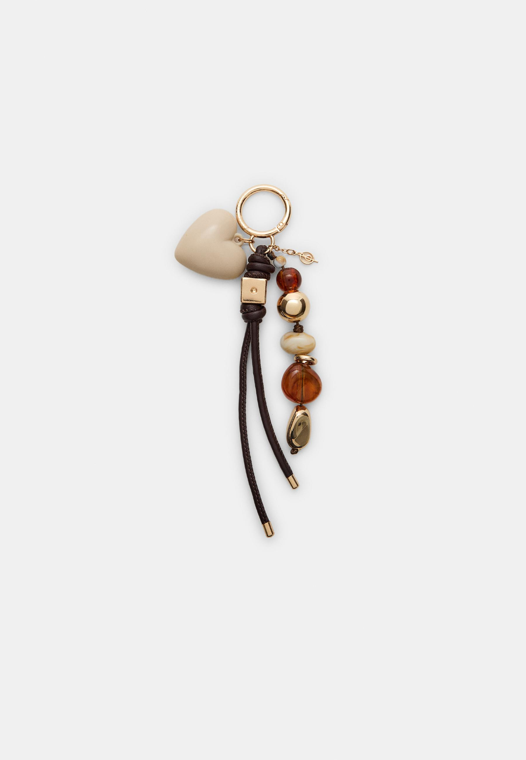 Key ring with beaded heart charm - Women's Latest trends | Stradivarius United Kingdom | Stradivarius (UK)