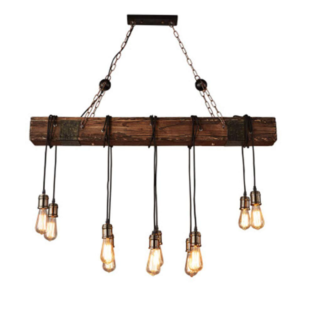46'' Chandelier Wooden Retro Rustic Pendant Light Industrial Lighting Distressed Wood Chandelier ... | Walmart (US)