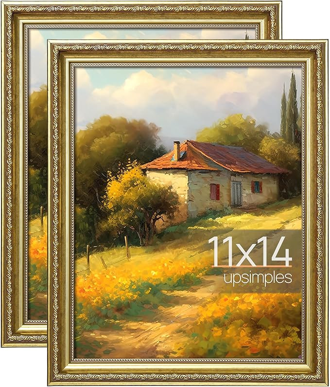 upsimples 11x14 Picture Frame with Real Glass, Ornate Vintage 11 x 14 Photo Frames for Wall Decor... | Amazon (US)