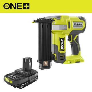 ONE+ 18V 18-Gauge Cordless AirStrike Brad Nailer with 2.0 Ah Battery | The Home Depot