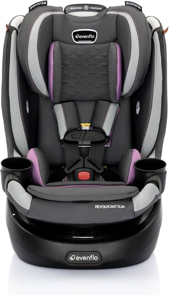 Evenflo Revolve360 Slim 2-in-1 Rotational Car Seat with Quick Clean Cover (Sutton Purple) | Amazon (US)