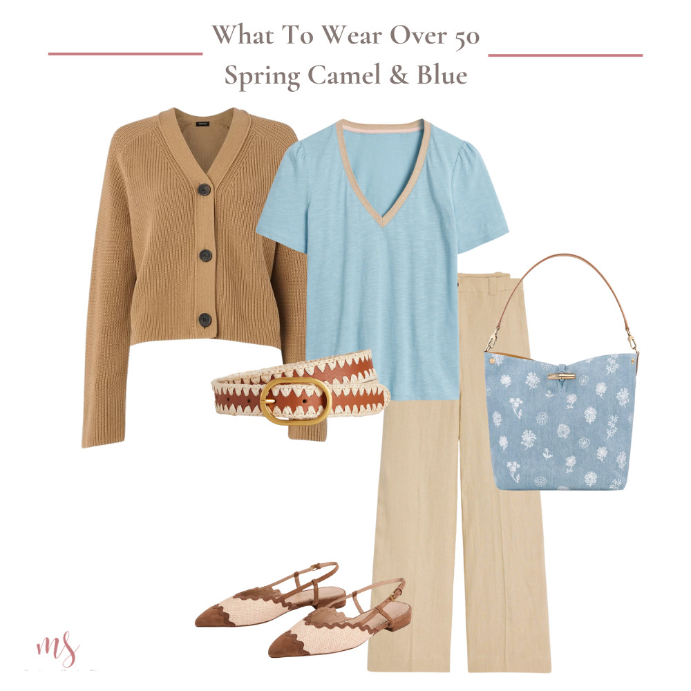 Elevated spring wardrobe staples, linen trousers, cotton cardigan, two tone raffia shoes, embroidered tote 

 #LTKuk #LTKspring #LTKover50style