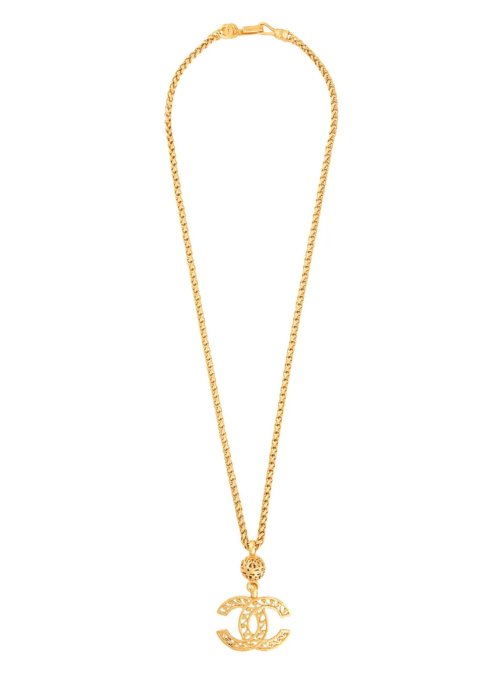 Chanel Pre-Owned 1995 CC rhinestone-embellished Chain Necklace - Farfetch | Farfetch Global