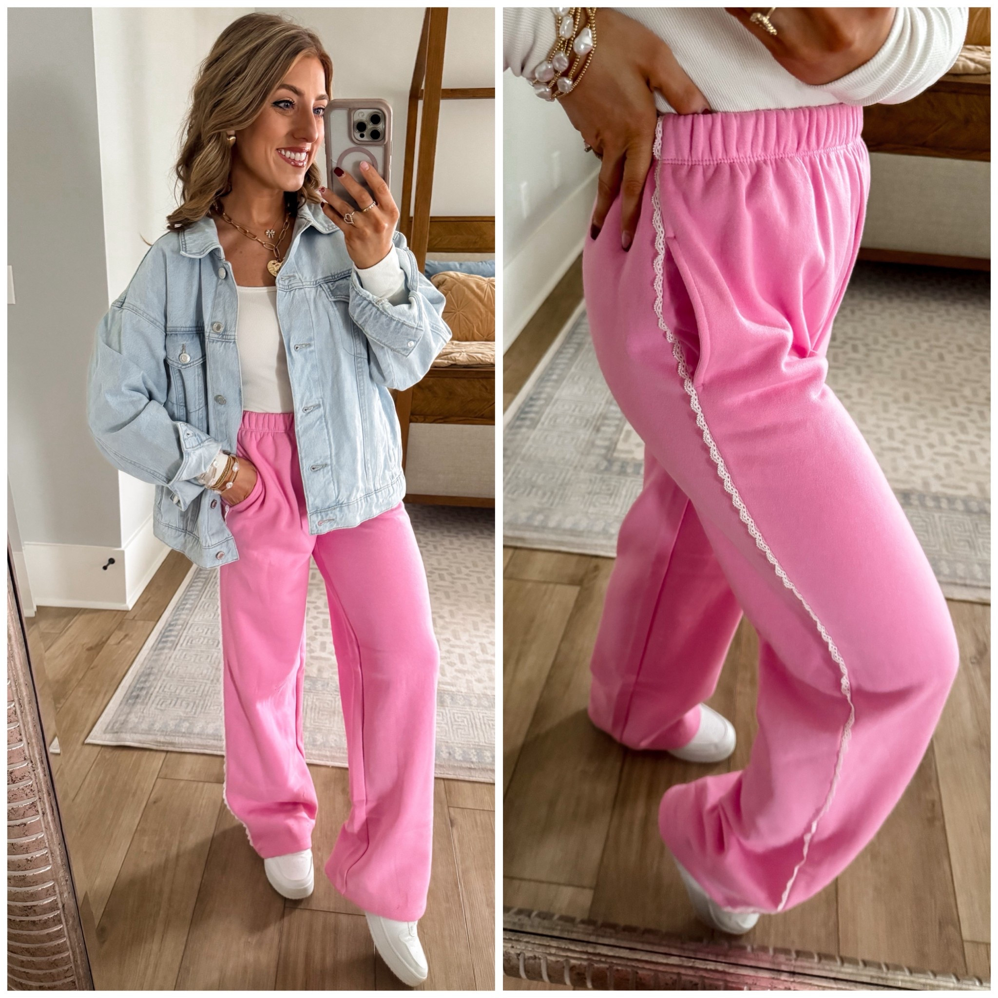 These new Walmart finds are giving comfy, cute, and affordable in the best way 🤍

The lace trim sweatpants are only $14 and they are SO good. Soft, cozy, and lightweight with an elastic waistband, plus the sweetest lace detail down the side that makes them feel elevated instead of basic. These are perfect for lounging, errands, or styling with a jacket and sneakers for an easy everyday look.

The new oversized denim jacket is a must-have layering piece. It has that relaxed, borrowed-from-the-boys fit that works year-round and instantly pulls any outfit together. Toss it over leggings, sweatpants, or jeans for an effortless, casual vibe.

This is why I love Walmart fashion finds — stylish pieces at unbeatable prices that you’ll actually wear on repeat.

✨ Everything is linked in LTK ✨

#WalmartFashion #WalmartFinds #WalmartNewArrivals #AffordableFashion #BudgetStyle #WalmartOutfit #ComfyStyle #CasualOutfit #LaceTrimPants #WalmartDenim #Under20Finds #EverydayStyle #LTKFinds #LTKUnder20