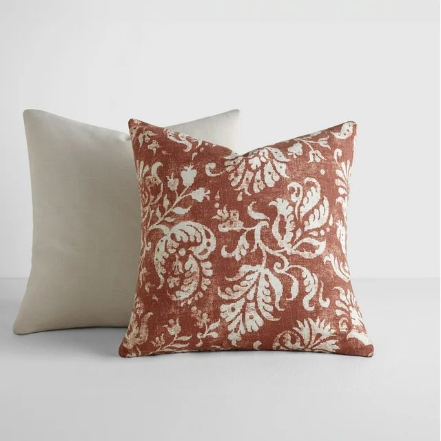 Comfort Canopy - 2-Pack Cotton Slub Decor Throw Pillows in Distressed Floral | Walmart (US)
