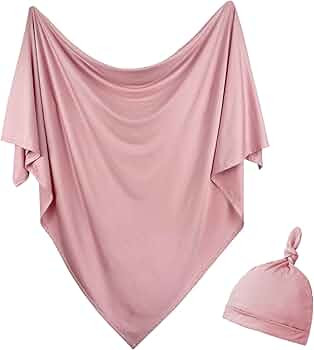 OWLOWLA Newborn Swaddle Set Stretch Wrap Swaddle Receiving Blanket for Baby Boy Girl(Blush-rm) | Amazon (US)