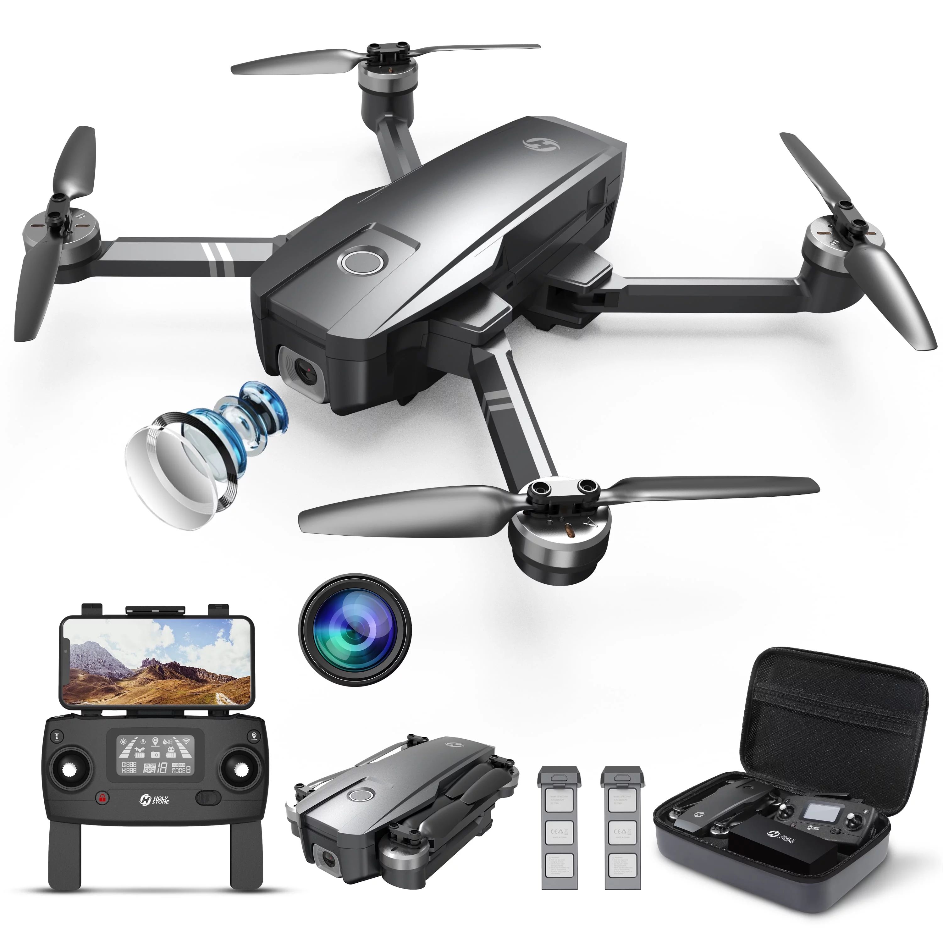 Holy Stone HS720 Foldable GPS Drone with 4K UHD Camera for Adults, Quadcopter with Brushless Moto... | Walmart (US)