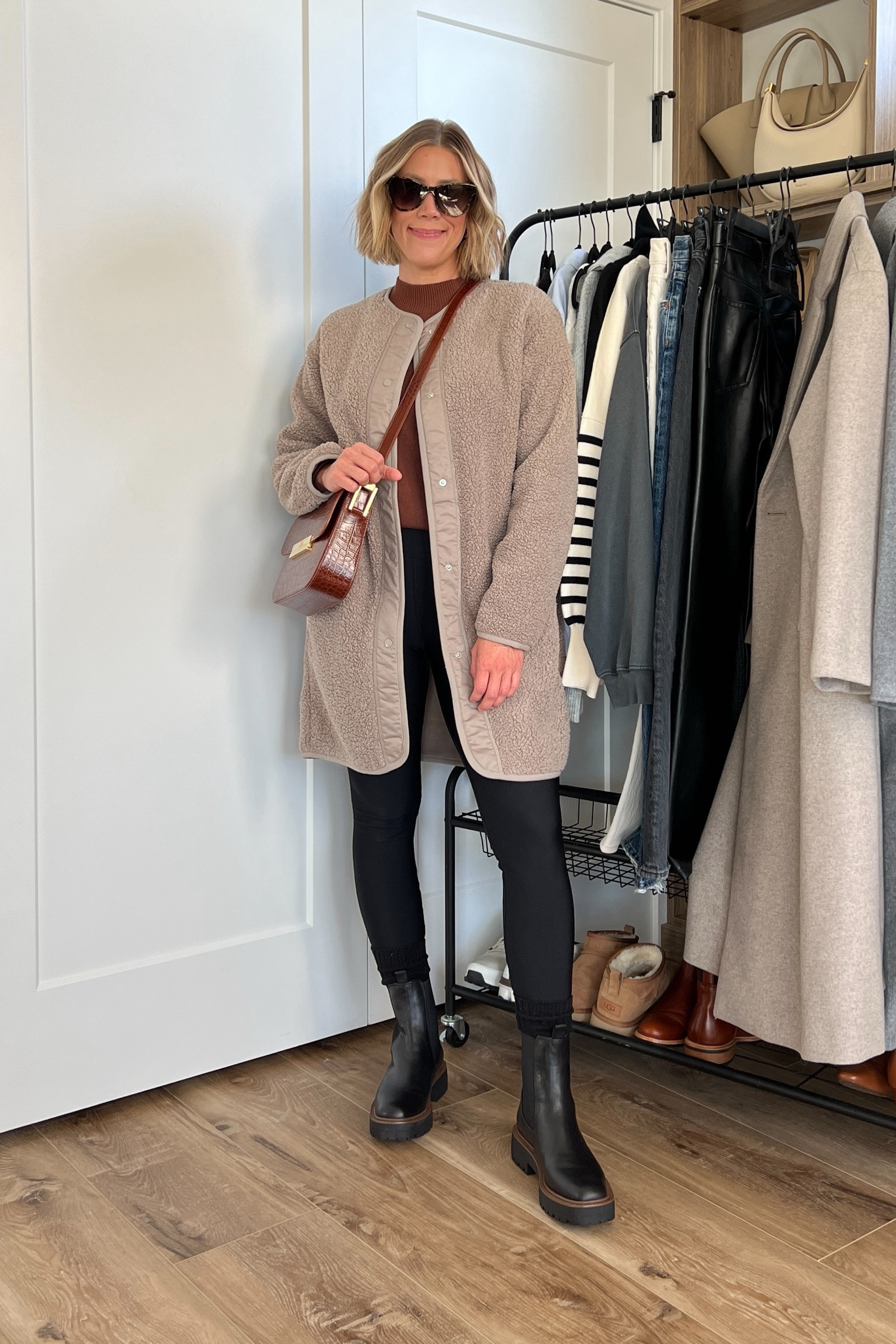 Wearing small leggings, small mockneck sweater, small long wool coat, boots tts 

#LTKfindsunder100 #LTKstyletip #LTKsalealert