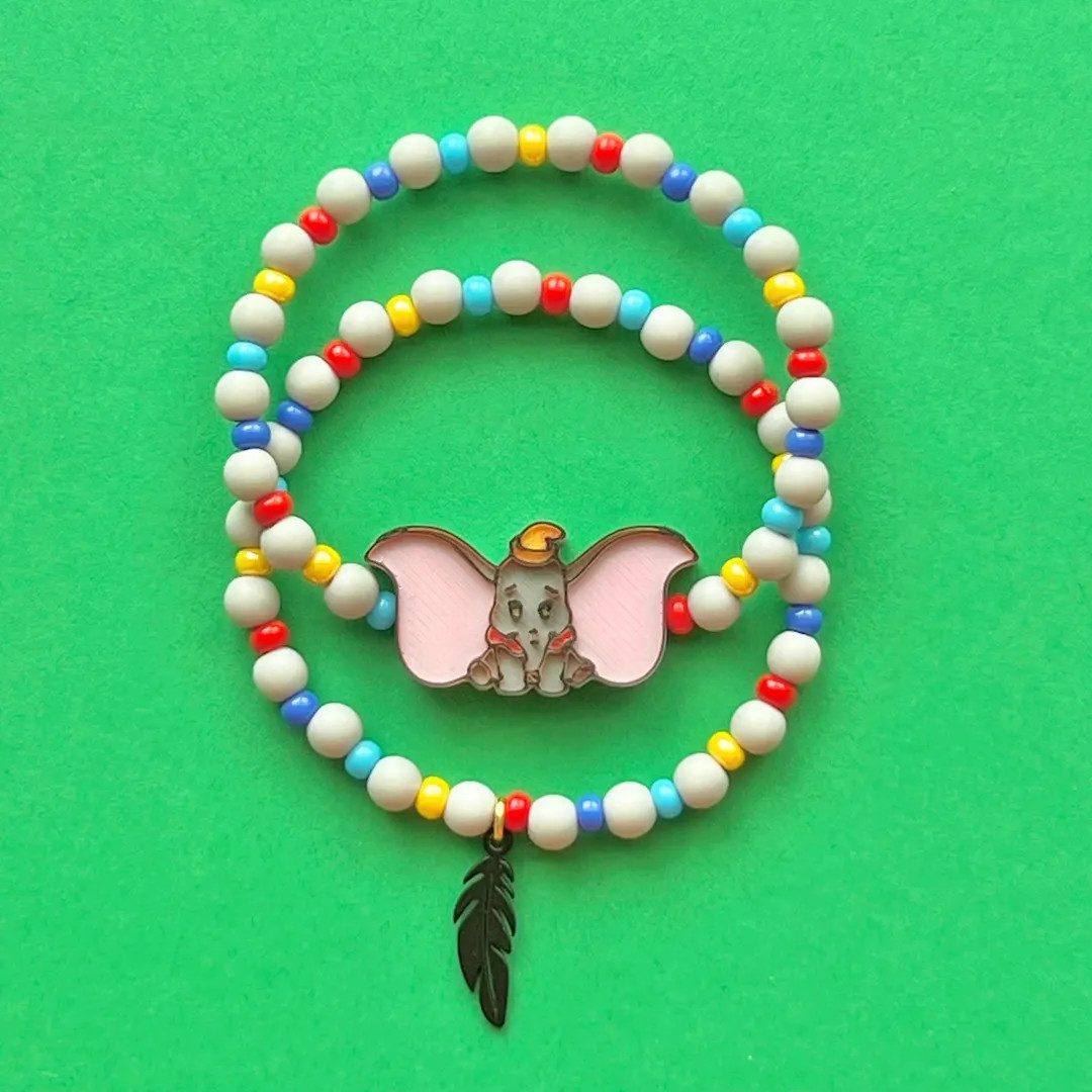 Circusmagic Feather Dumbo Beaded Bracelet **50% of Dumbo Collection Profits Will Be Donated to Au... | Etsy (US)