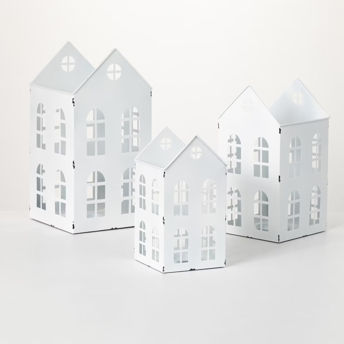 Sullivans House-Shaped Tealight Holder White 14.5"H Metal Set of 3 | Target