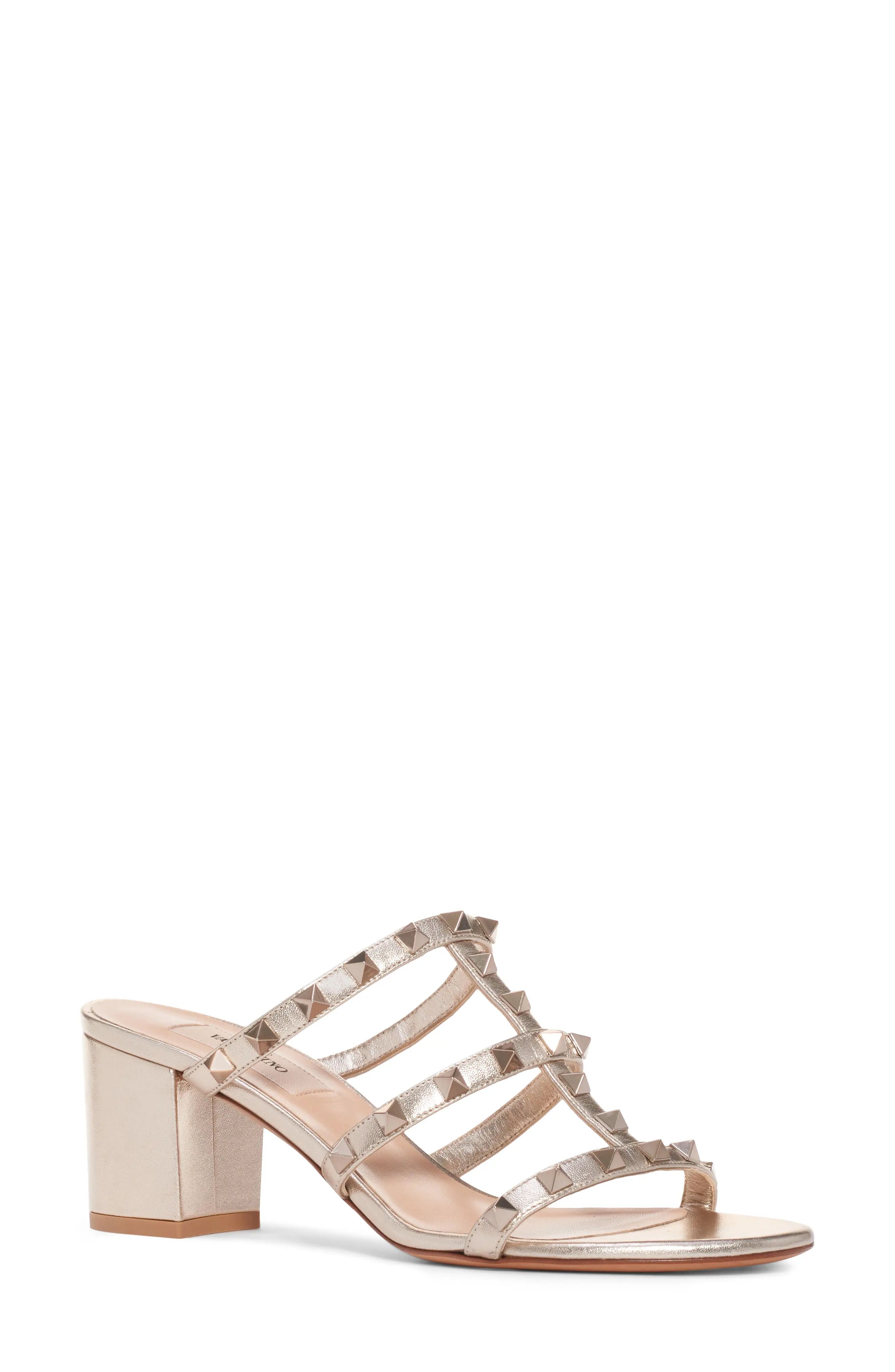 Women's Valentino Garavani Rockstud Sandal, Size 6.5US - Metallic | Nordstrom