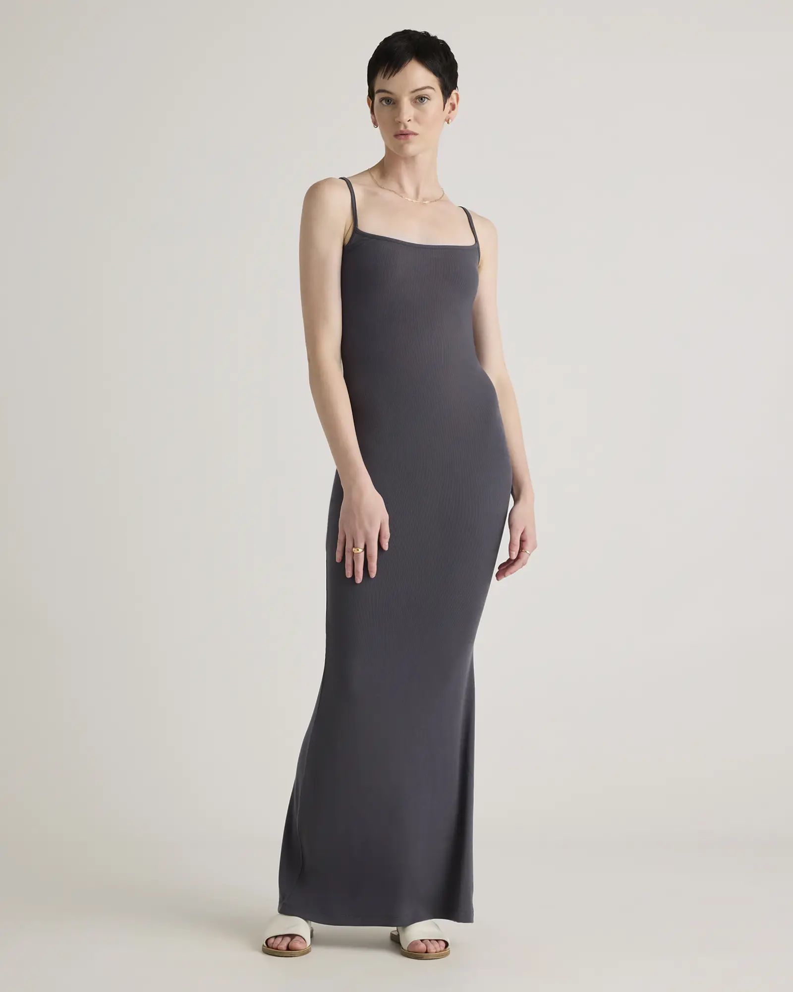 Tencel Rib Knit Maxi Slip Dress | Quince