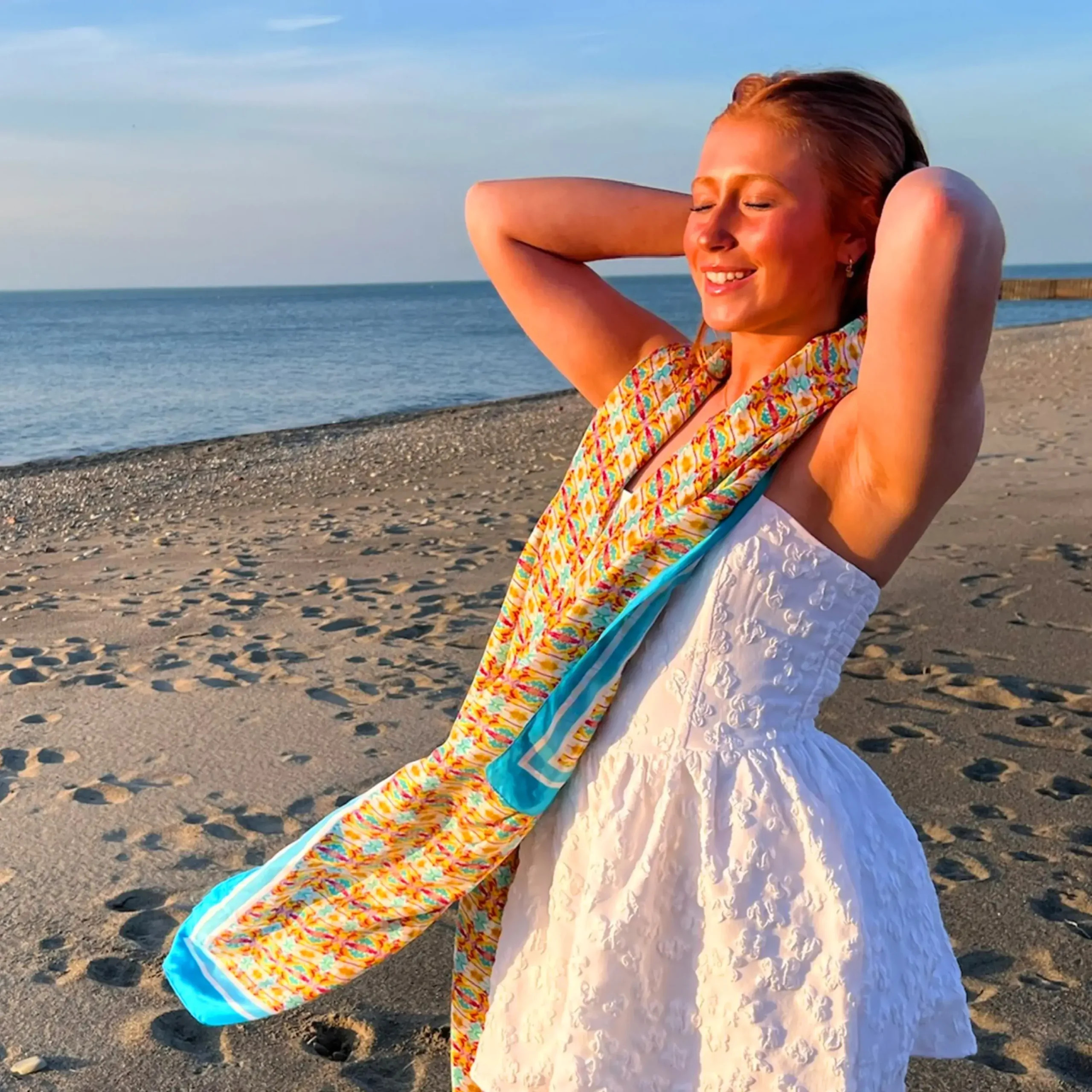 Orange Turtle Silk Scarf - EVELYN & KATE | EVELYN & KATE (US)