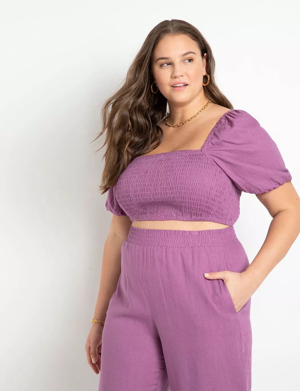 Smocked Puff Sleeve Top | Women's Plus Size Tops | ELOQUII | Eloquii