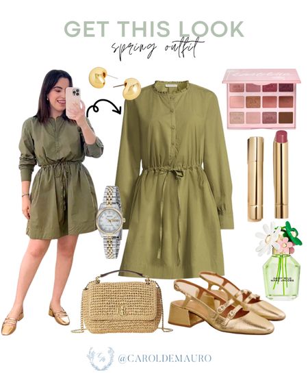 Shop this cute spring outfit idea! A green mini dress, metallic slingback heels, a straw bag, and more!
#petitestyle #outfitinspo #casuallook #capsulewardrobe

#LTKshoecrush #LTKstyletip #LTKSeasonal