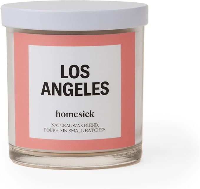 Homesick Premium Scented Candle, Los Angeles - Scents of Orange, Bergamot, Rose,, 7.5 oz, 30-35 H... | Amazon (US)
