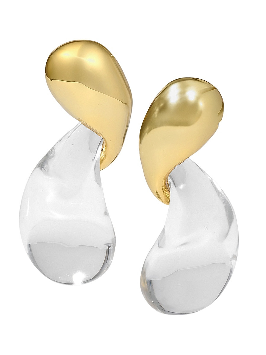Women's Modernist Goldtone & Lucite Drop Earrings - Clear | Saks Fifth Avenue