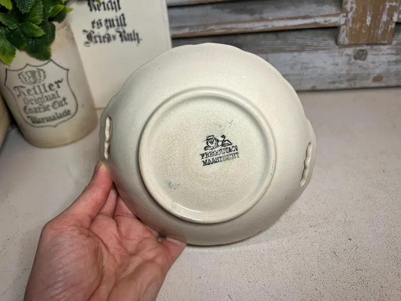 Small antique stained ironstone dish Petrus Regout Maastricht - Dutch ironstone wellington dish | Etsy (US)