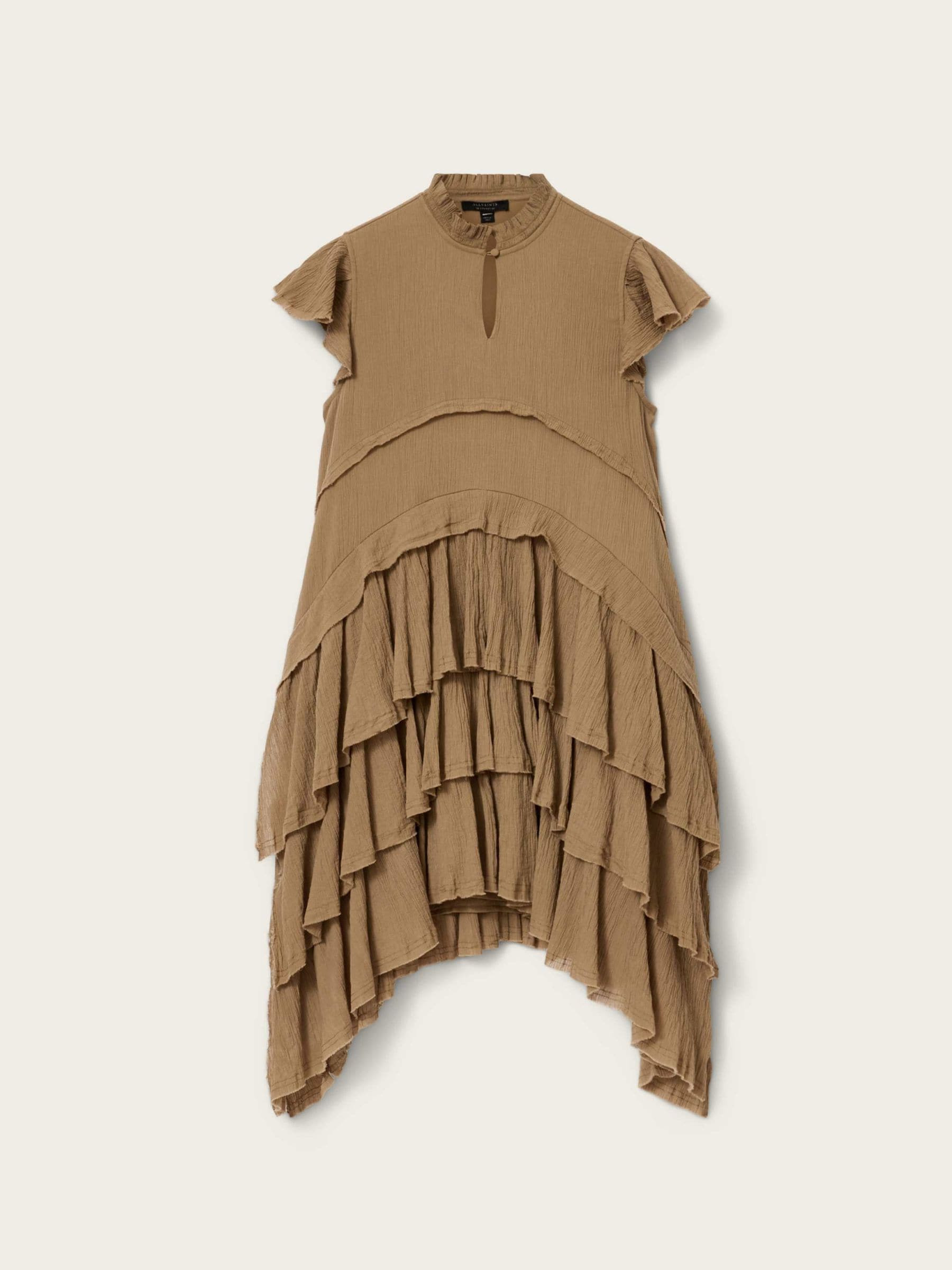 All Saints AllSaints Brown Cavarly Short Sleeve Mini Dress | Next US