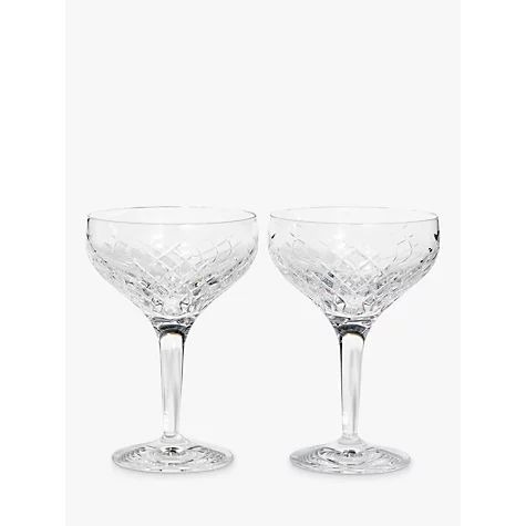 Buy Soho Home Barwell Crystal Cut Champagne Coupe Glasses, 250ml, Set of 2 | John Lewis UK