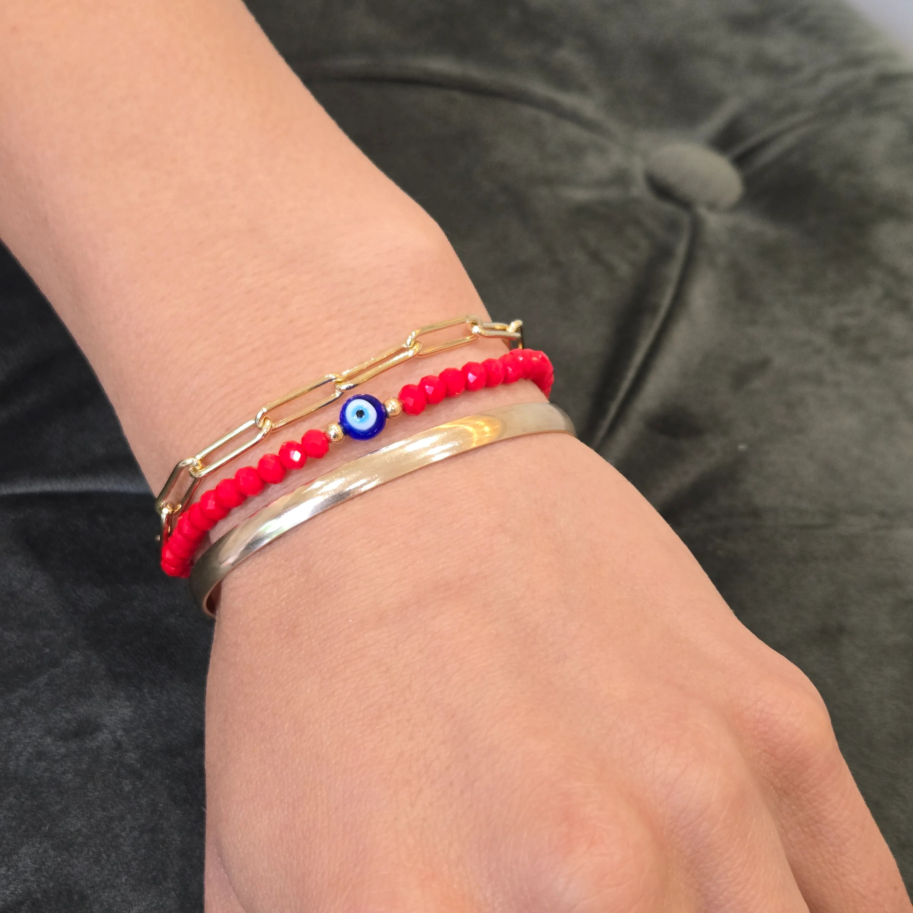 Evil Eye Gold Filled & Crystal Bracelet | Olaeda