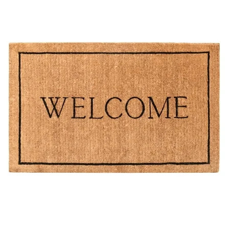 Calloway Mills 104811830 18 x 30 x 1.5 in. Welcome Border 100 Percent Coir Rectangular Doormat, Natural & Black | Walmart (US)