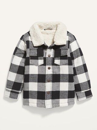 Unisex Sherpa-Lined Plaid Shirt Jacket for Toddler | Old Navy (US)