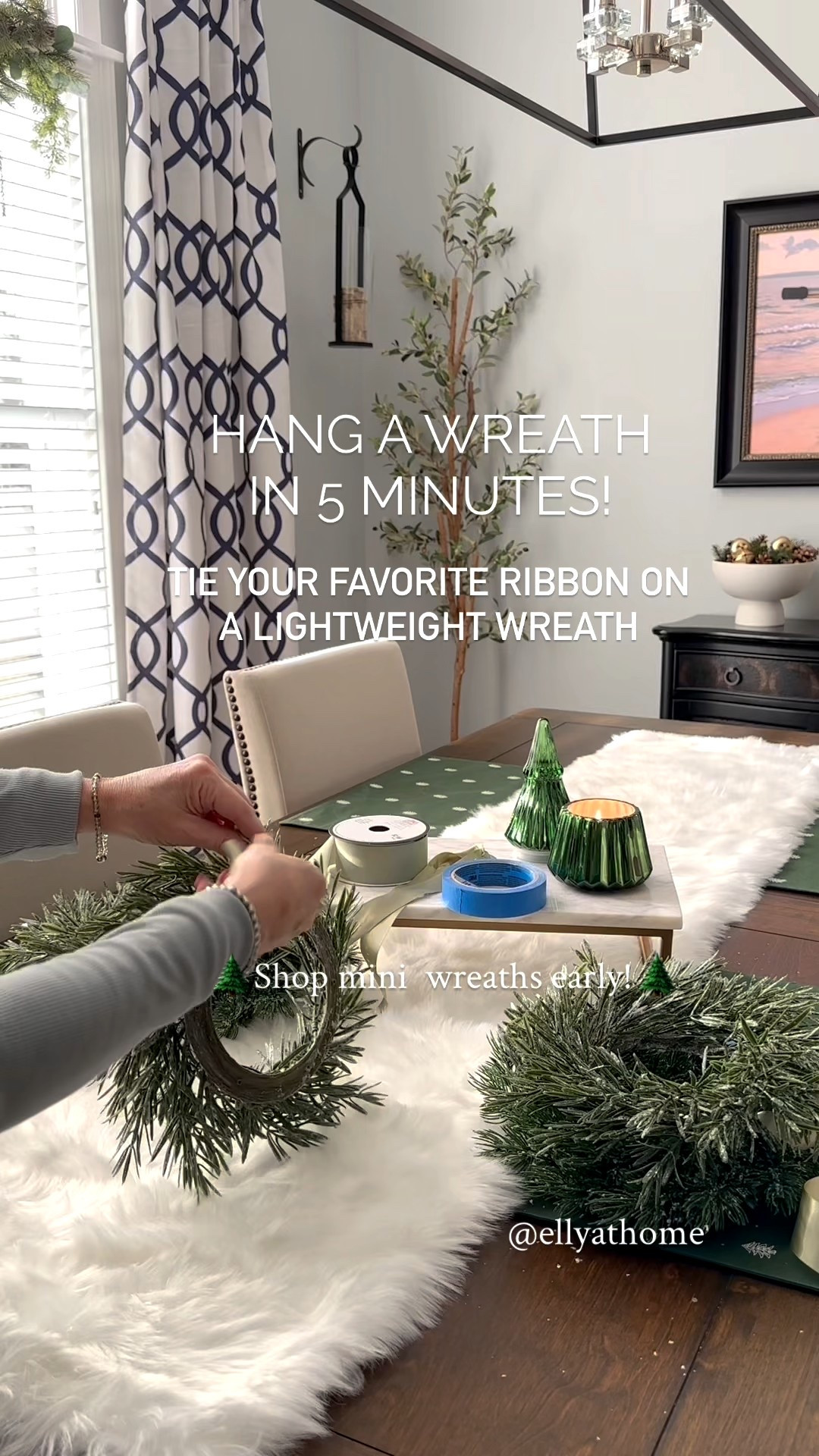 Easy cabinet wreath styling tips! Shop mini wreaths early, bows, ribbon, holiday, Christmas decor. Amazon, Target, Walmart. 

#LTKHoliday #LTKHome #LTKFindsUnder50