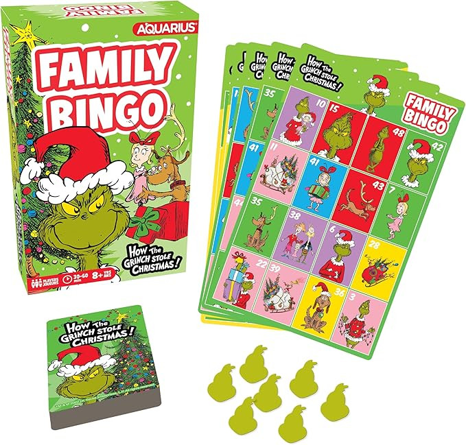 AQUARIUS Grinch Family Bingo Game - Fun Family Party Game for Kids, Teens and Adults - Entertaini... | Amazon (US)