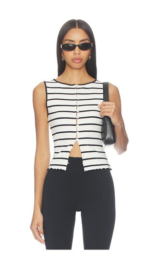 Free People Tilly Striped Vest in White. - size M | Revolve Clothing (Global)