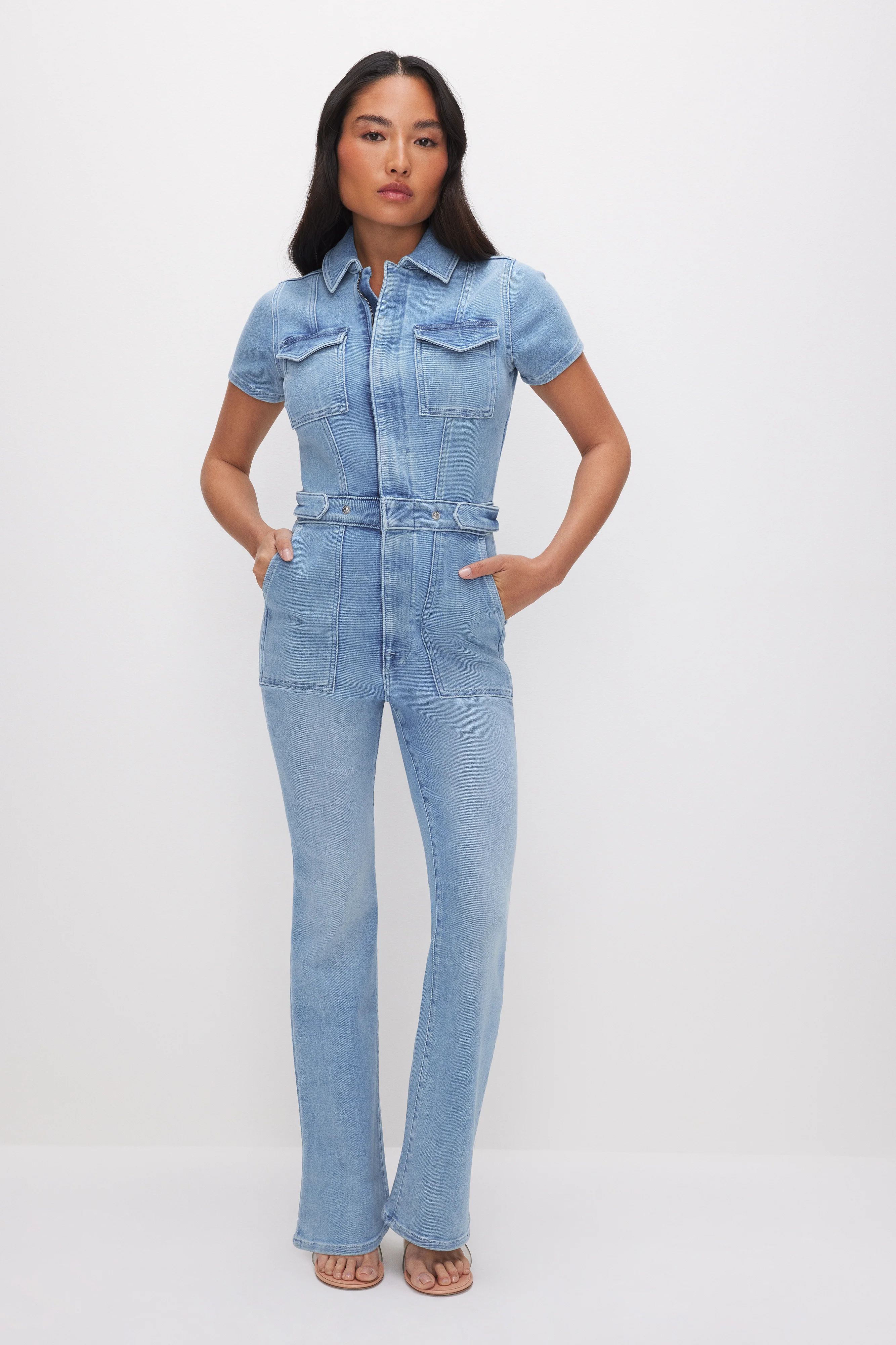 PETITE FIT FOR SUCCESS BOOTCUT JUMPSUIT | BLUE274 - GOOD AMERICAN | Good American