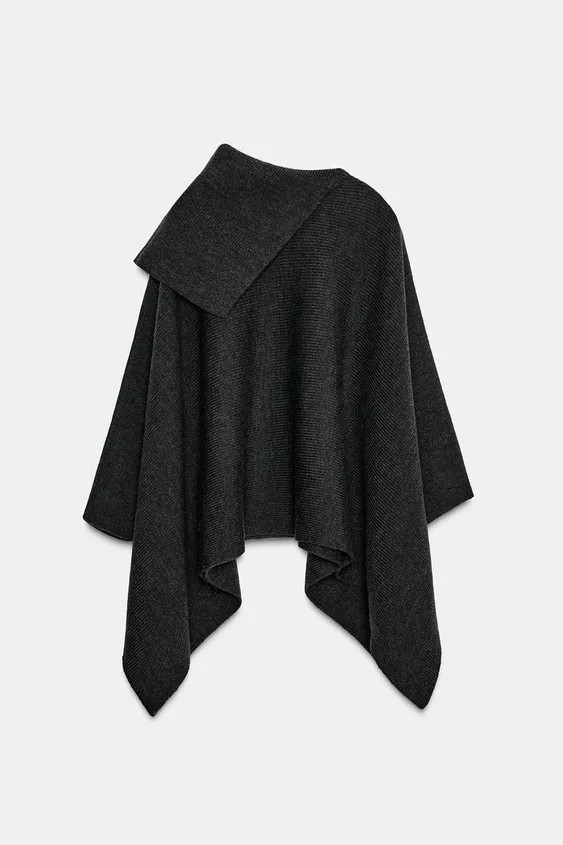 WOOL CAPE WITH ASYMMETRIC COLLAR | Zara US