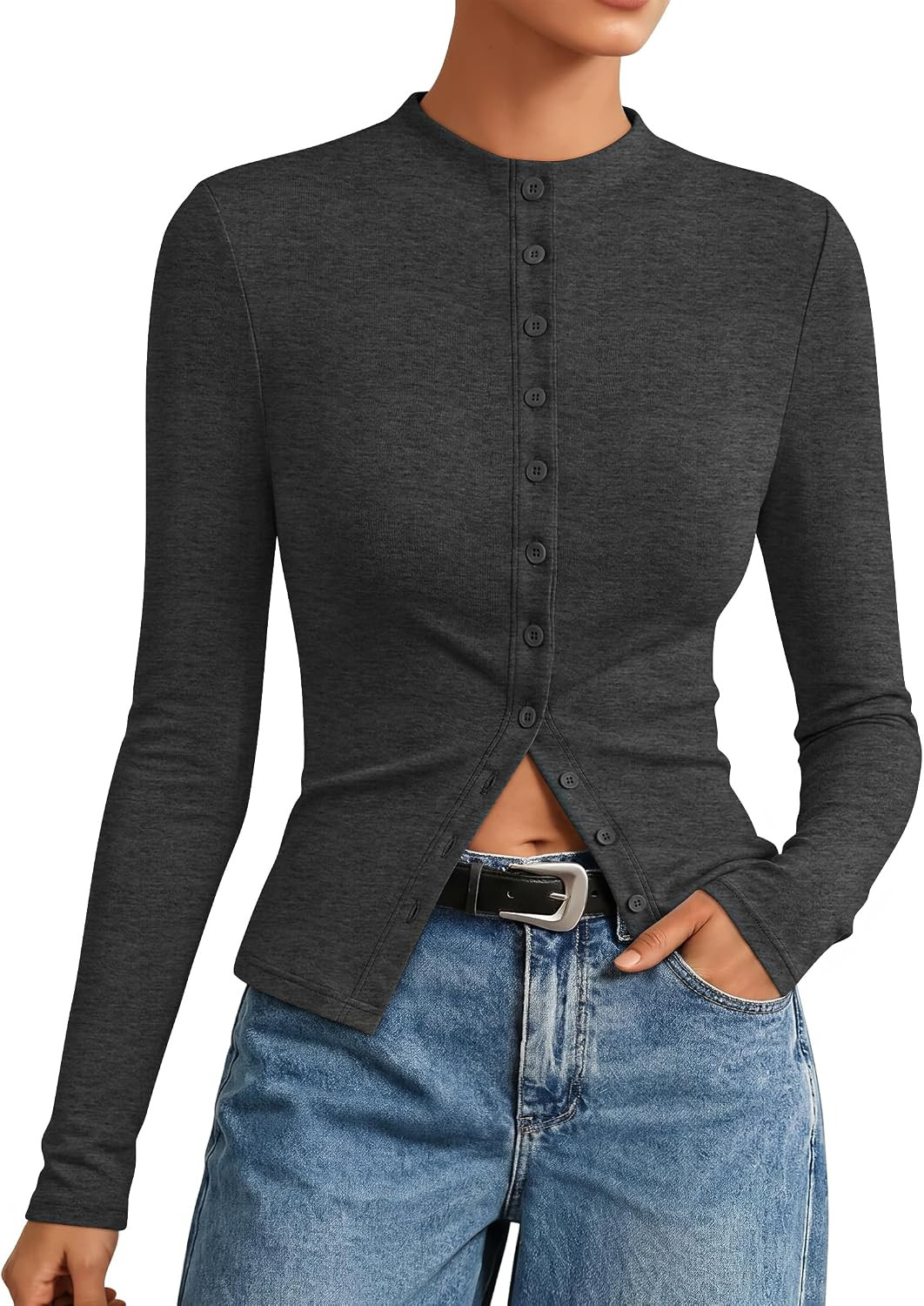 ZESICA Women's Mock Neck Lightweight Cardigan Sweaters 2026 Fall Outfits | Amazon (US)