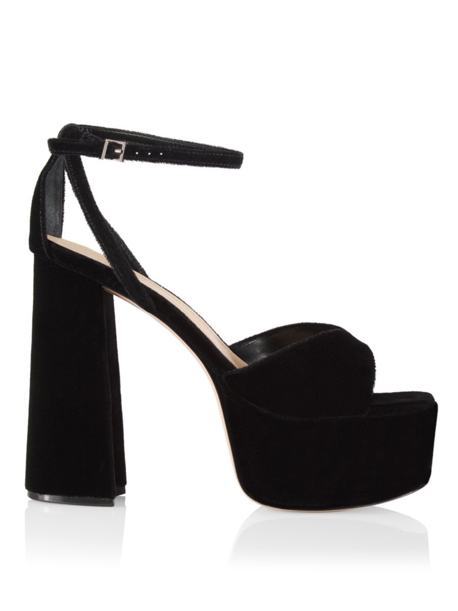 Schutz Aryia Velvet Platform Sandals | Saks Fifth Avenue