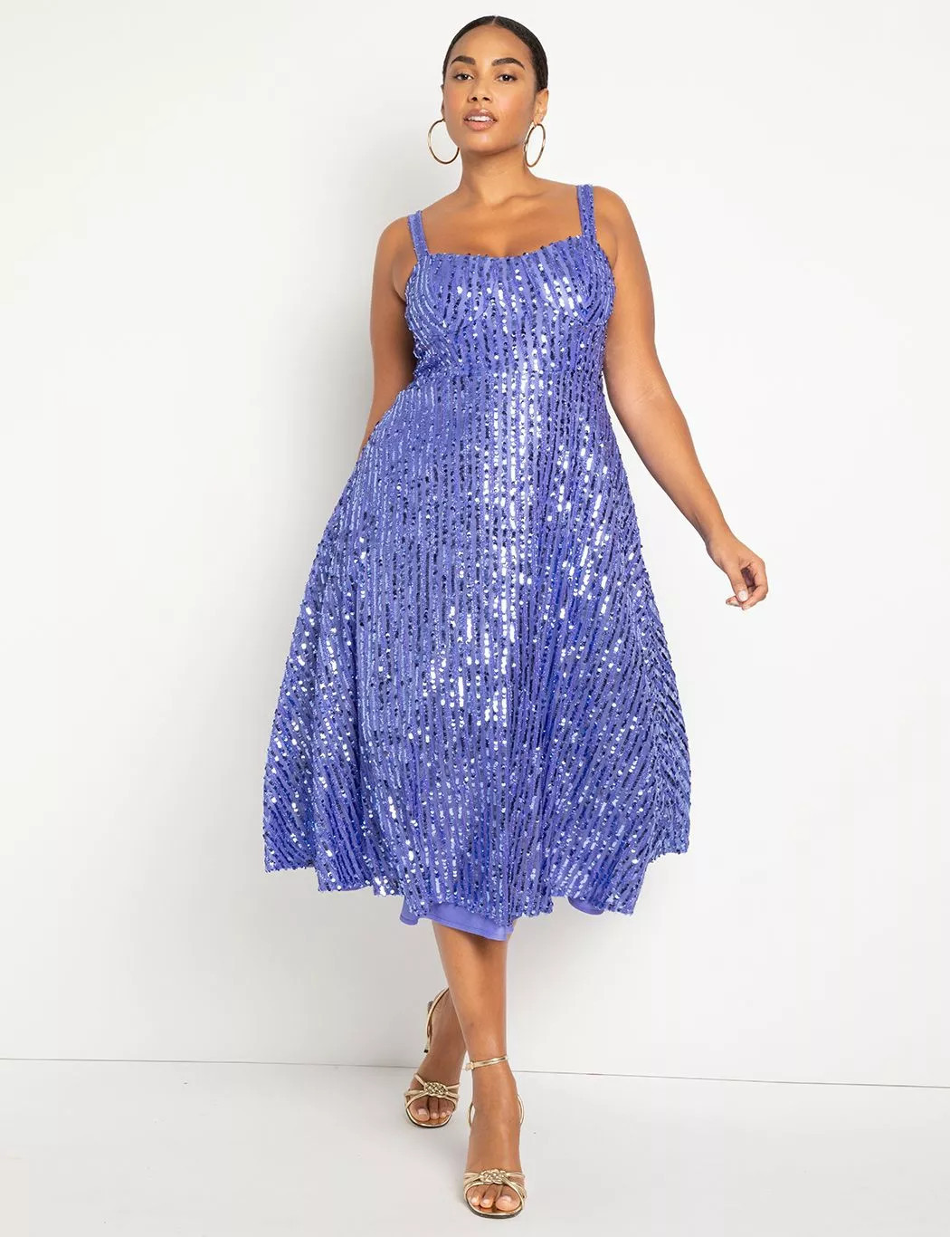 Bustier Flare Sequin Dress | Eloquii