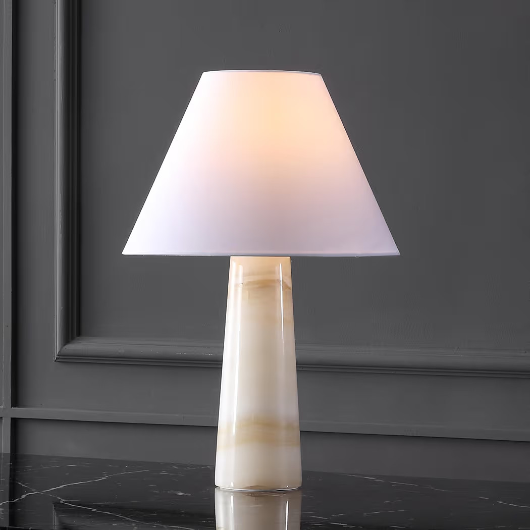 SAFAVIEH Couture Lighting Collection Jennarose Off-White/White Jade Stone 20-inch Dimmable Table ... | Amazon (US)