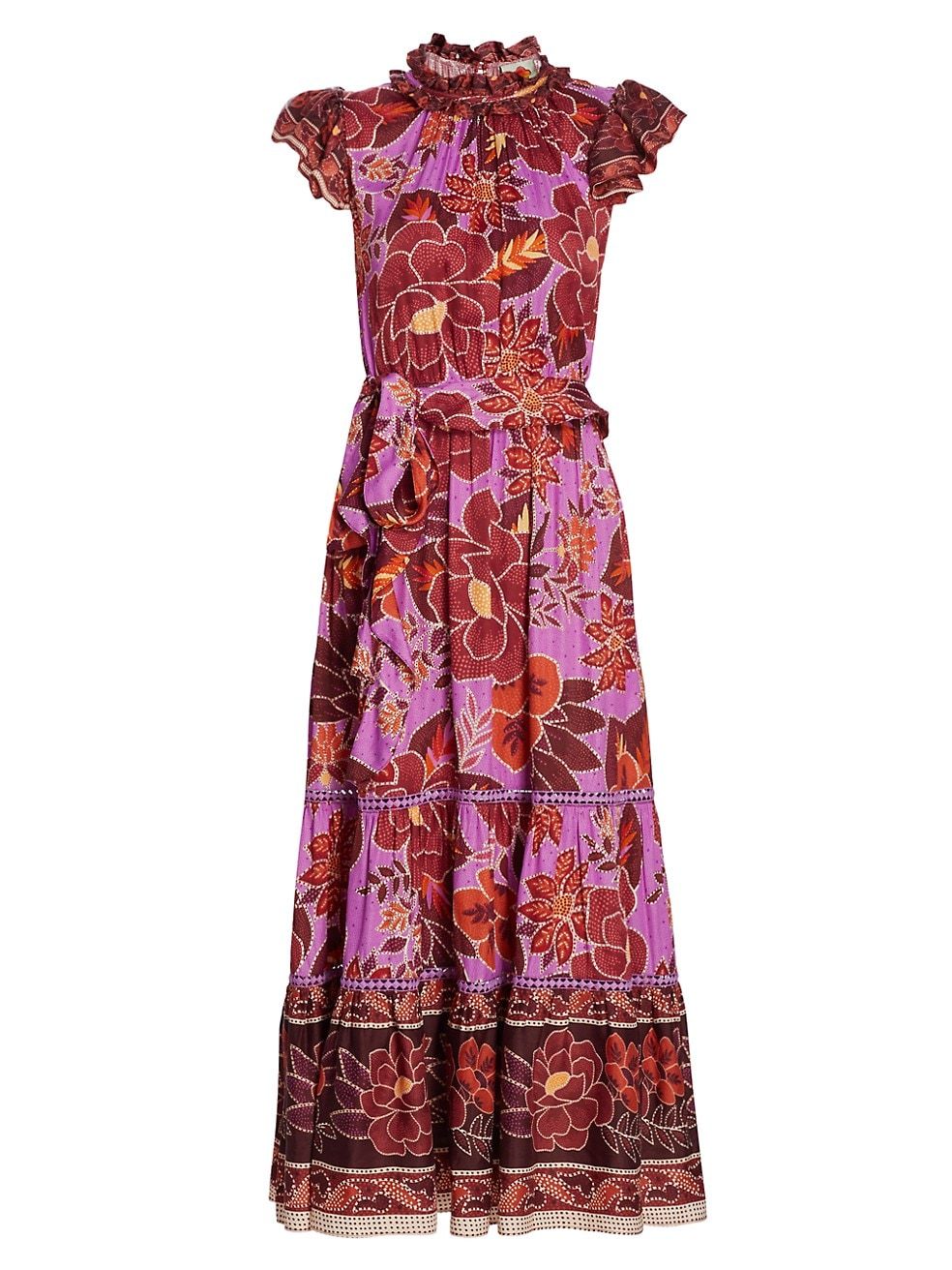 Floral Cap-Sleeve Midi-Dress | Saks Fifth Avenue