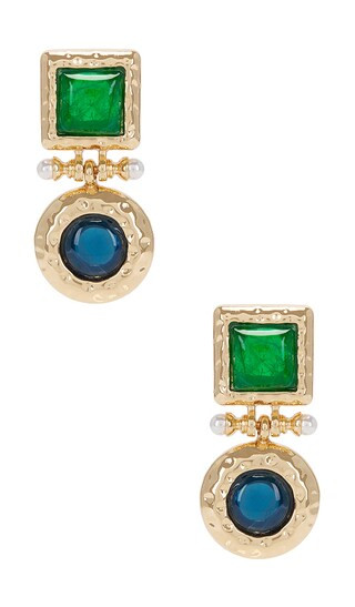 Statement Drop Earring in Blue & Green | Revolve Clothing (Global)