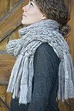 PURE ALPACA CHUNKY KNIT SCARF WITH FRINGE | Amazon (US)