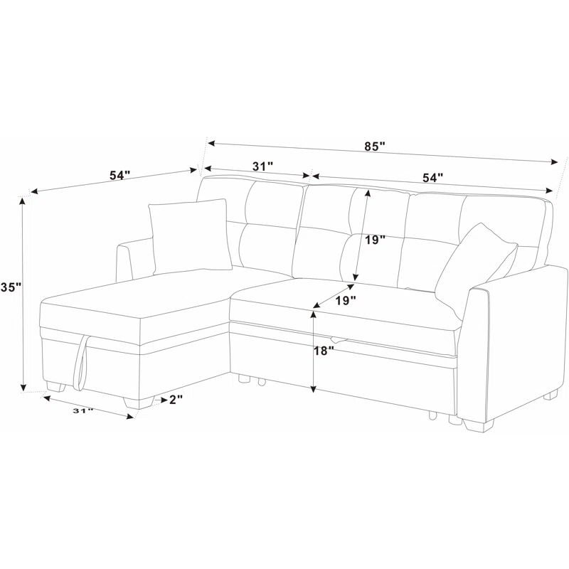 Barrientez 85'' Upholstered Sleeper Sofa | Wayfair North America
